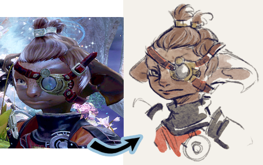 Game Sketch Portrait example